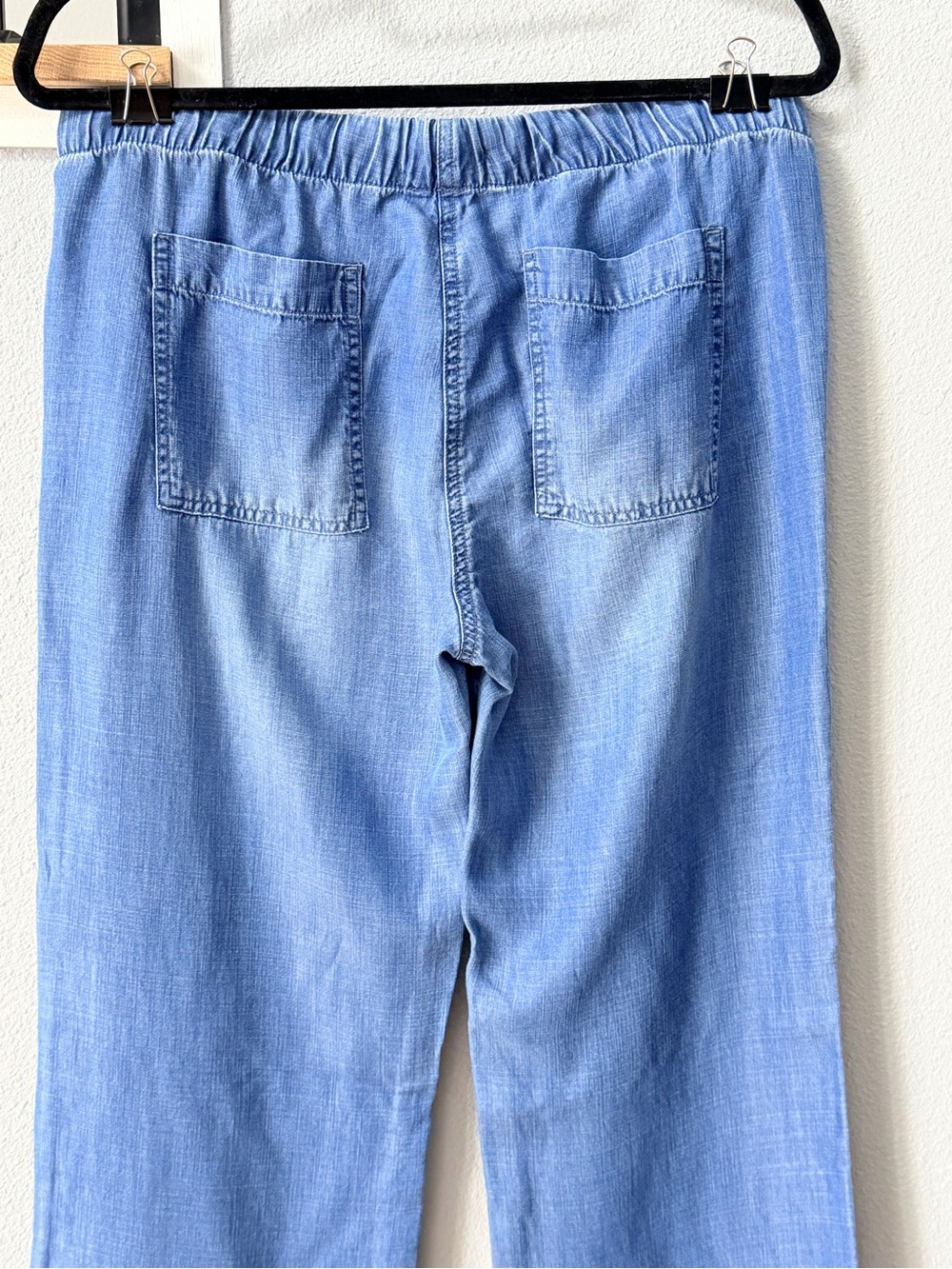 Cloth & Stone Light Blue Drawstring Chambray Pants - Picture 7 of 14